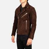Arman Mocha Suede Biker Jacket